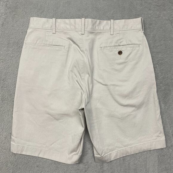 J Crew Shorts Mens 32 Gray Flex Chino 9 Inch Inseam Flat Front Preppy Beach - Picture 8 of 9